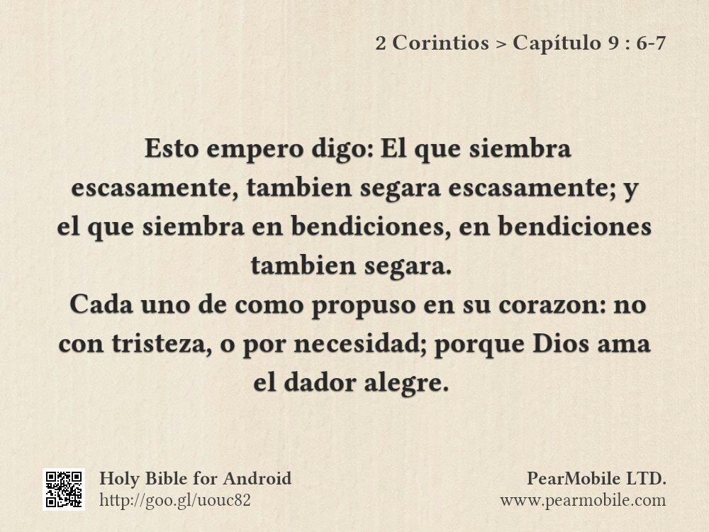 2 Corintios, Capítulo 9:6-7